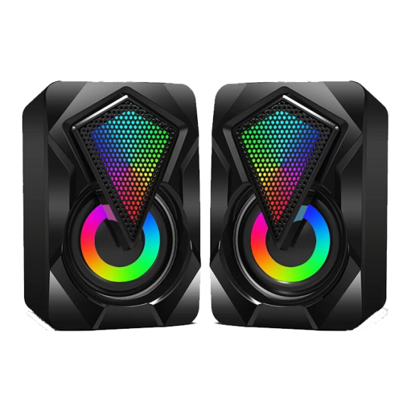 USB Powered Computer Speakers with LED Lights – Mini Stereo