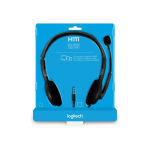 Logitech H111 Wired Headset, Stereo Headphones with Noise-Cancelling Microphone, 3.5 mm Audio Jack, Black