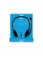 Logitech H111 Wired Headset, Stereo Headphones with Noise-Cancelling Microphone, 3.5 mm Audio Jack, Black