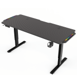 Adjustable Gaming Desk 140 x 60 cm, BLACK