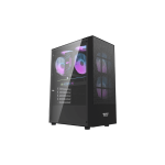 DarkFlash A290 ATX PC Case, With 3 ARGB Fans, BLACK