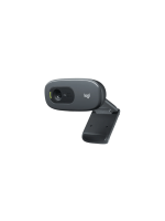 Logitech C270 HD Webcam With 720p/30fps, HD Wide Field of View, Light Correction, Universal Clip, USB-A, Windows Mac ChromeOS, Switch 2 Compatible