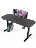 Adjustable Gaming Desk 140 x 60 cm, BLACK - Image 2