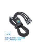 100W Multi Charging Cable 3 in 1 Multi USB Charger Fast Charging Cable Transparent With LED Indicator Nylon Braided Multiple Charger Adapter Cord With Type C Micro USB Port For Cell Phones Tablets - Image 2