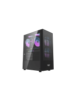 DarkFlash A290 MATX PC Case, With 3 ARGB Fans, BLACK