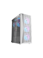 DarkFlash DK352 ATX PC Case, With 4 ARGB Fans, WHITE