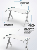 Gaming Desk RGB 120x60x72cm, White - Image 6