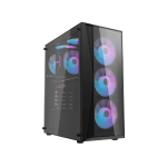 DarkFlash DK352 Plus ATX PC Case, With 4 ARGB Fans, BLACK