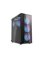 DarkFlash DK352 Plus ATX PC Case, With 4 ARGB Fans, BLACK