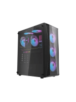 DarkFlash DK352 Plus ATX PC Case, With 4 ARGB Fans, BLACK - Image 2