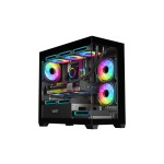 DarkFlash DS900M M-ATX PC Case, With 3 ARGB Fans, BLACK