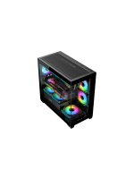 DarkFlash DS900M M-ATX PC Case, With 3 ARGB Fans, BLACK - Image 5