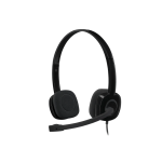 Logitech Headset H151 Wired Headset with Mic, Analog Stereo Headphones with Rotating Noise-Cancelling Microphone, 3.5 mm Audio Jack, in-Line Controls, Black