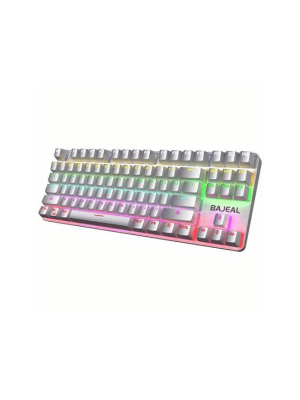 2-44 BAJEAL K200 80% RED SWITCH GAMING KEYBOARD ,87 Keys, WHITE - Image 1