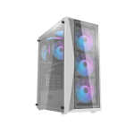 DarkFlash DK352 Plus ATX PC Case, With 4 ARGB Fans, WHITE 