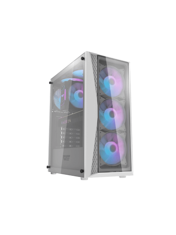23-2 DarkFlash DK352 Plus ATX PC Case, With 4 ARGB Fans, WHITE - Image 1