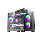 DarkFlash B275 Pro M-ATX PC Case, With 3 ARGB Fans DM20, BLACK