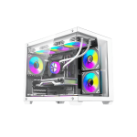 DarkFlash B275 Pro M-ATX PC Case, With 3 ARGB Fans DM20, WHITE