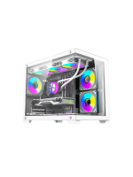 DarkFlash B275 Pro M-ATX PC Case, With 3 ARGB Fans DM20, WHITE