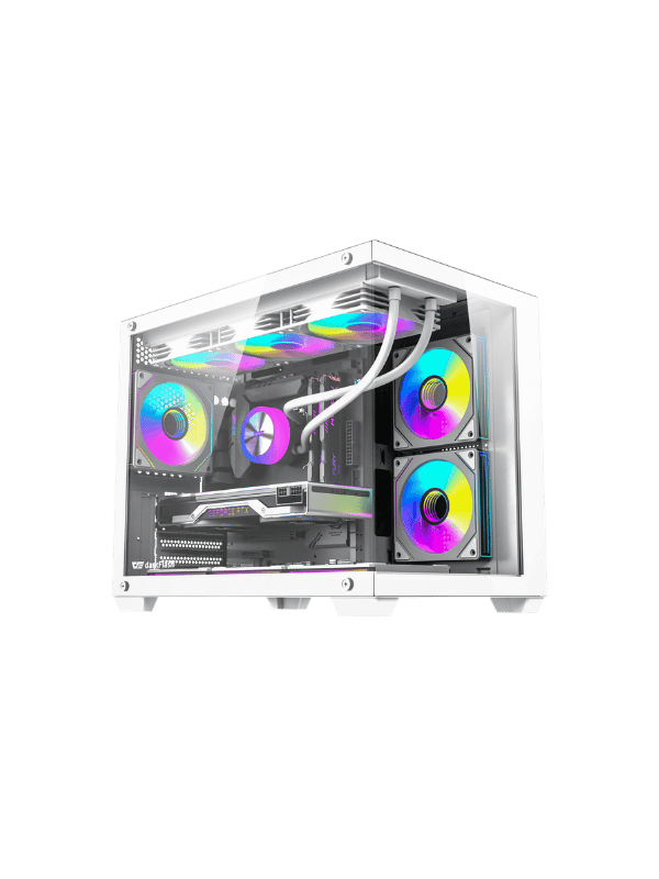 292 DarkFlash B275 Pro M-ATX PC Case, With 3 ARGB Fans DM20, WHITE - Image 1