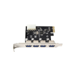 PCIE to 4 USB3.0 Ports Expansion Card PCI Express to USB3.0 Adapter Card with Large 4Pin Power Interface for Desktop PC