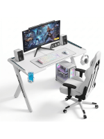 Gaming Desk RGB 120x60x72cm, White - Image 5