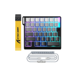 ATTACK SHARK M36 HE One-Handed Magnetic Switch Keyboard & C01 ULTRA LED Aviator Cable, 5‑Layer Sound‑Dampened, 8000Hz Polling, Hot‑Swappable, High‑Precision 0.01mm, PBT Keycaps, Moon night