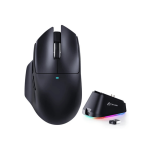 ATTACK SHARK V6 Ultra-Light Tri-Mode Gaming Mouse with Magnetic Charging Dock, PixArt PAW3311 Gaming Sensor, BT/2.4G Wireless/Wired, BLACK