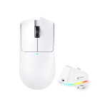 ATTACK SHARK X11 Wireless Gaming Mouse with Magnetic Charging Dock, PixArt PAW3311 Gaming Sensor, BT/2.4G Wireless/Wired, WHITE