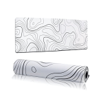 BAJEAL 400x800x3mm White Topographic MOUSEPAD